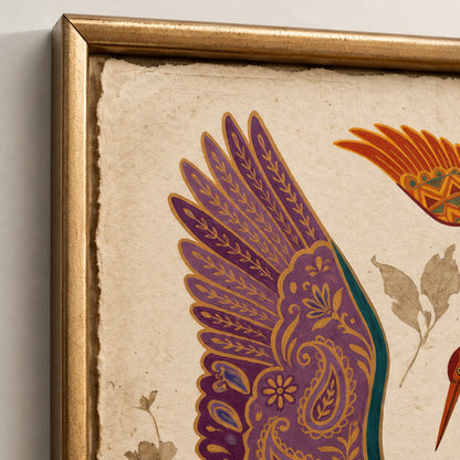 Folk Art Cranes in Flight Wall Art Decor preview 8