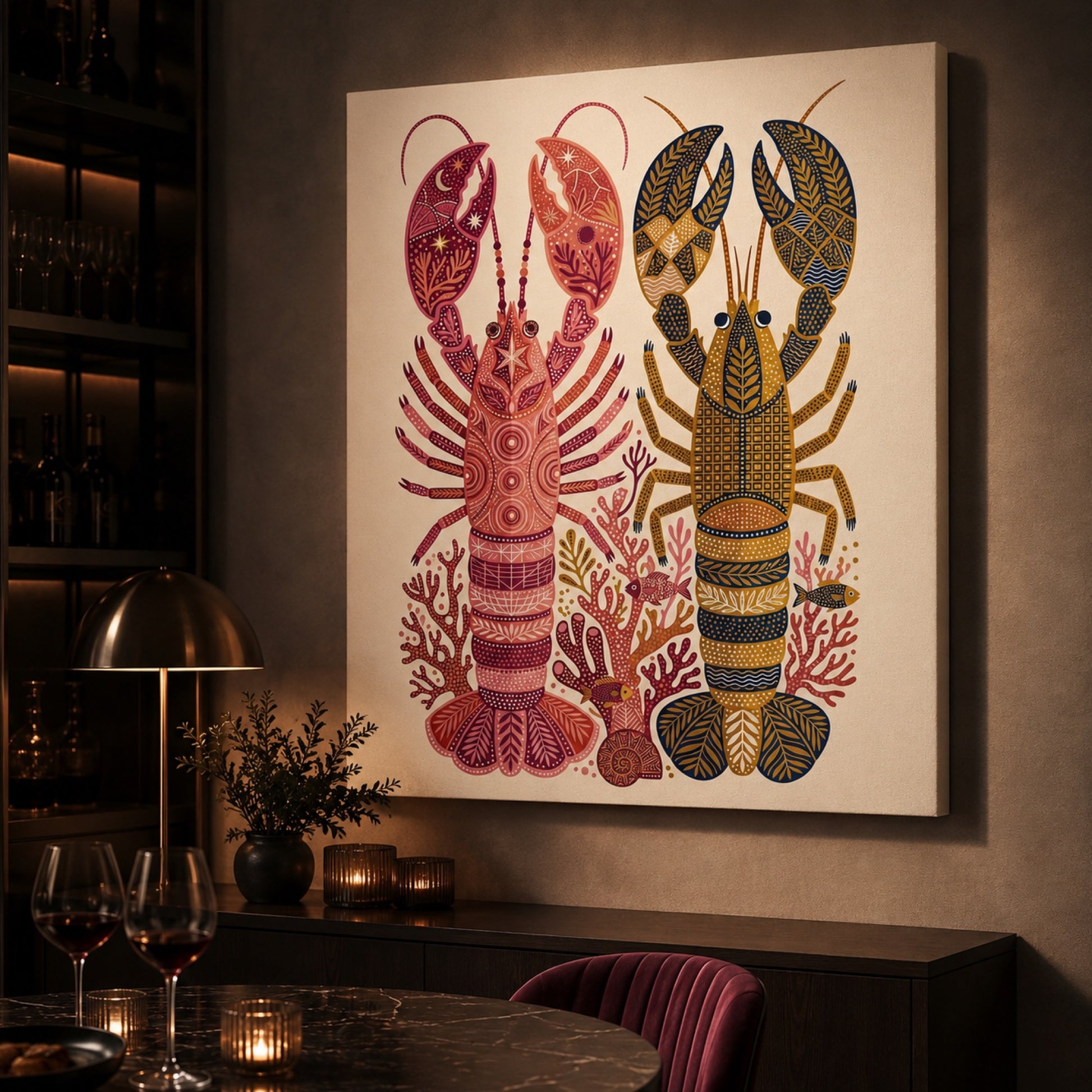 Folk Art Lobsters Coastal Decorative Wall Art Decor preview 11