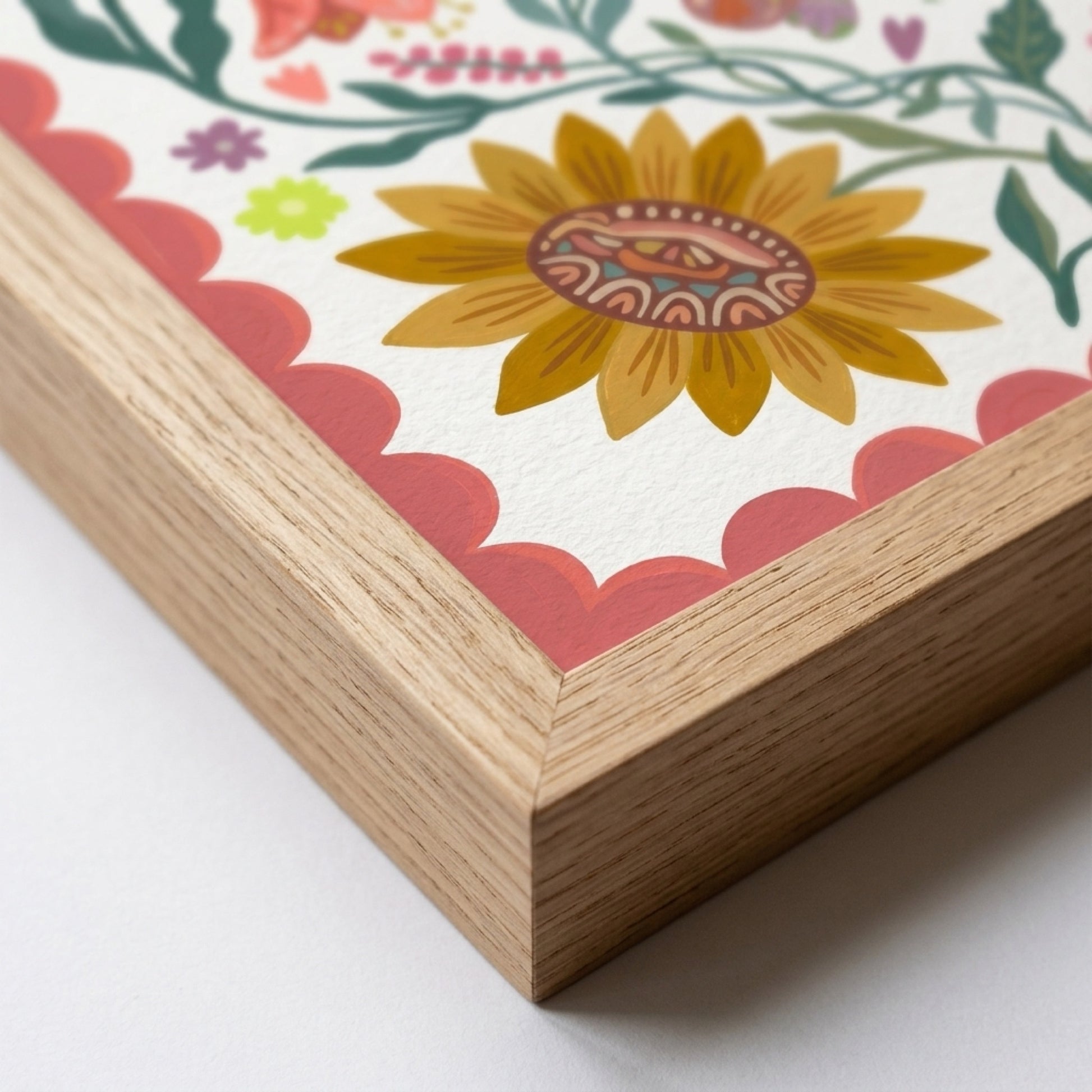 Folk Floral Butterflies and Sunflower Wall Art Decor preview 5