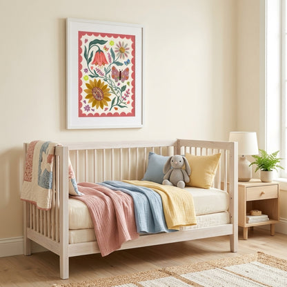Folk Floral Butterflies and Sunflower Wall Art Decor preview 8