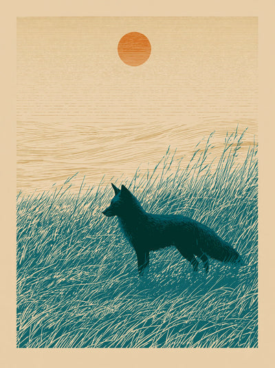 Fox at Sunset Wall Art Decor