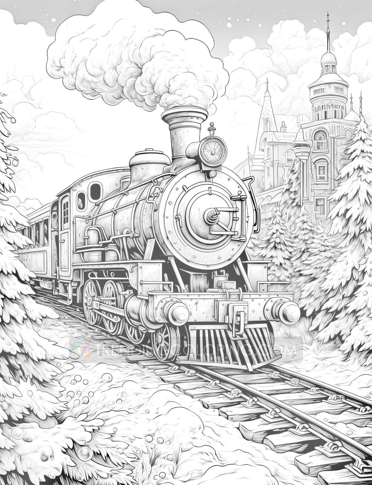 Free Christmas Coloring Pages - Instant Download Freepage - Printable PDF – preview 3