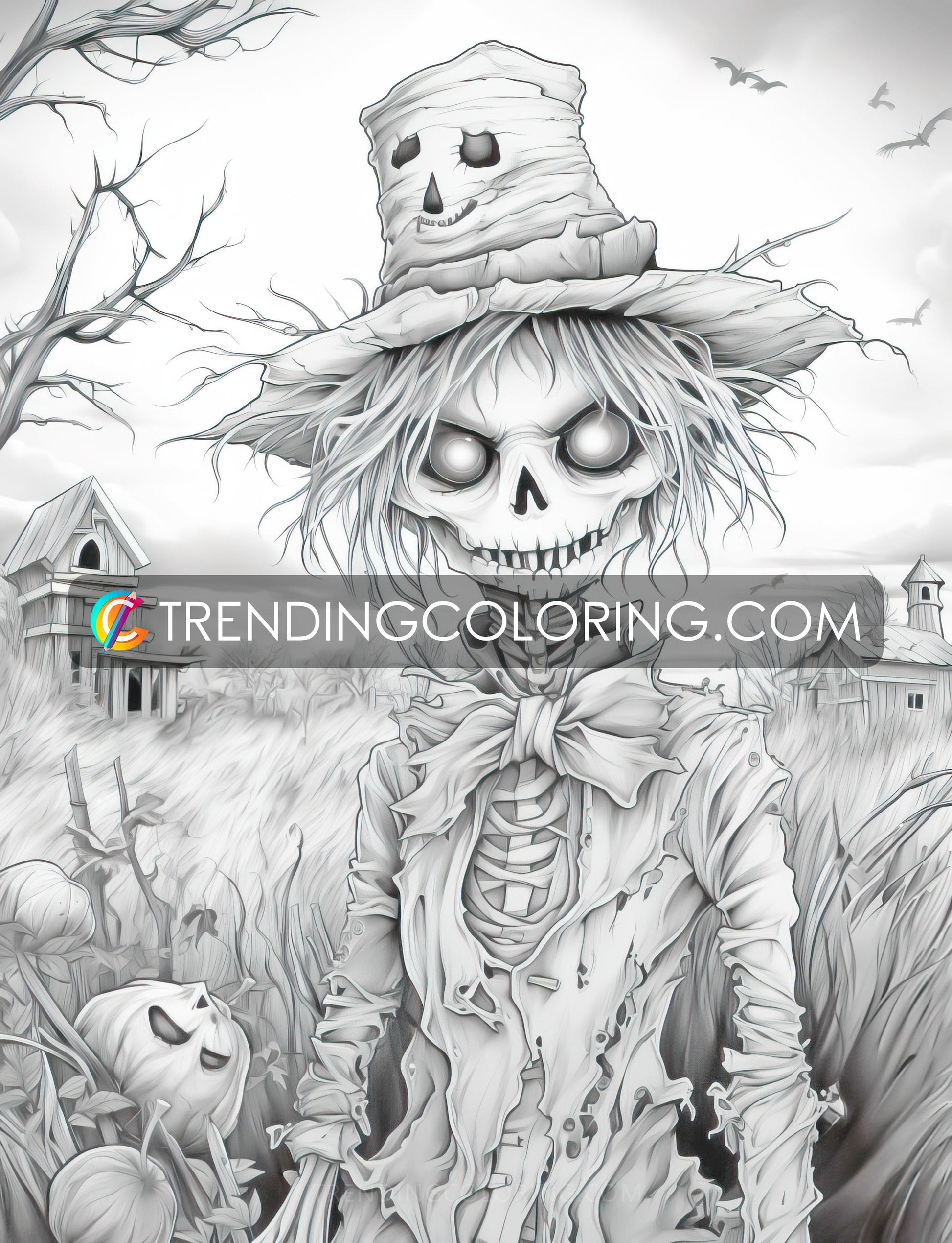 Free Halloween Coloring Pages - Instant Download Freepage - Printable PDF – preview 5