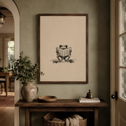 Frog Reading Newspaper Wall Art Decor - Wall Art Decor - in use