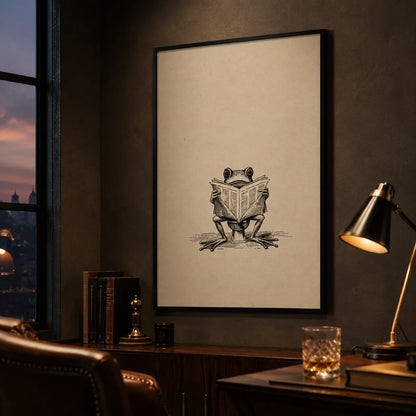 Frog Reading Newspaper Wall Art Decor - Wall Art Decor - lifestyle