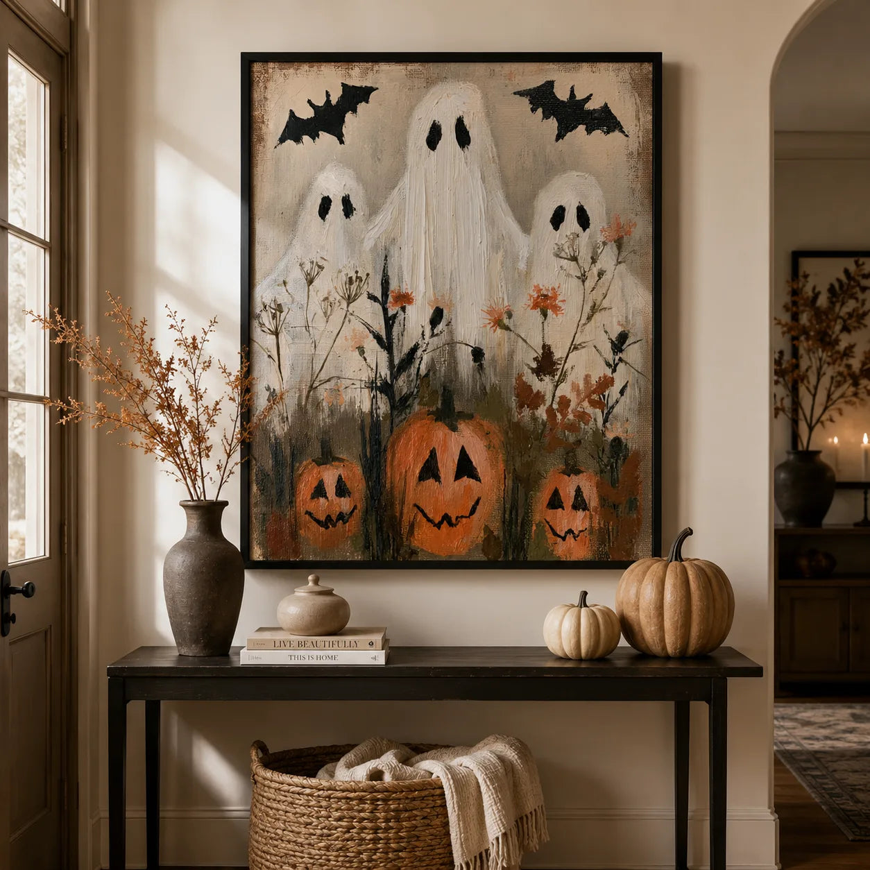Ghosts and Pumpkins Halloween Wall Art Decor - Wall Art Decor - detail