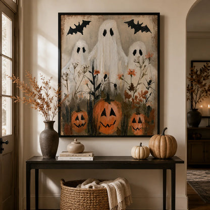 Ghosts and Pumpkins Halloween Wall Art Decor - Wall Art Decor - detail