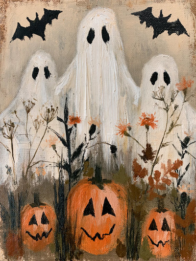Ghosts and Pumpkins Halloween Wall Art Decor