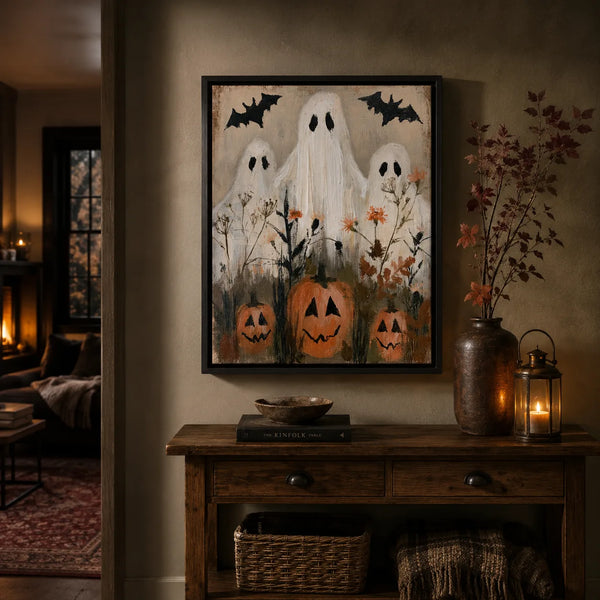 Ghosts and Pumpkins Halloween Wall Art Decor
