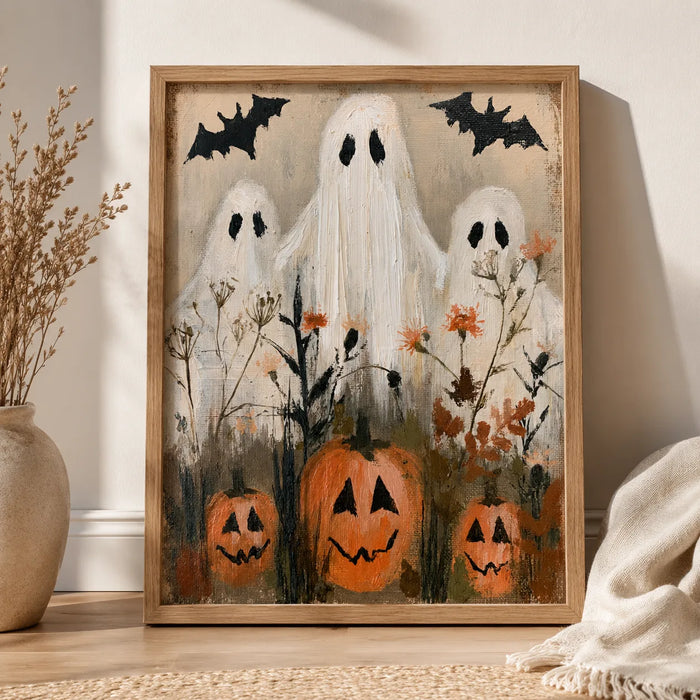 Ghosts and Pumpkins Halloween Wall Art Decor