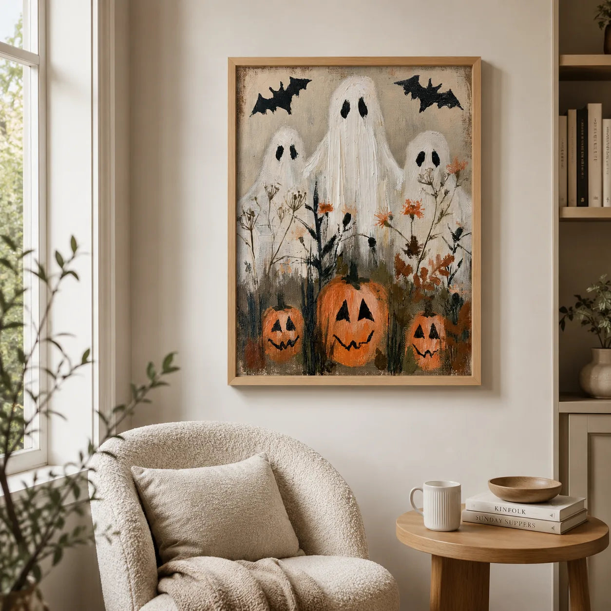 Ghosts and Pumpkins Halloween Wall Art Decor - Wall Art Decor - styled