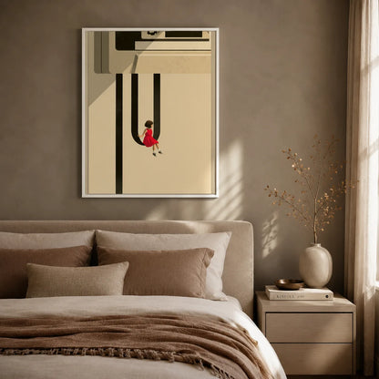 Girl on Giant Letter U Wall Art Decor - Wall Art Decor - alternate angle