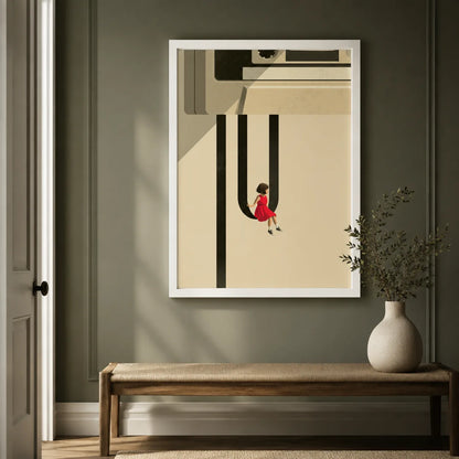 Girl on Giant Letter U Wall Art Decor - Wall Art Decor - styled