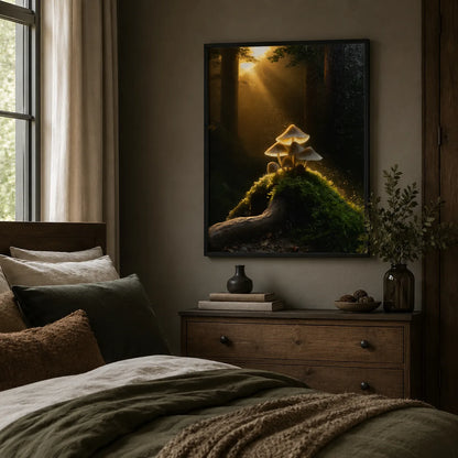 Glowing Forest Mushrooms Wall Art Decor - Wall Art Decor - alternate angle
