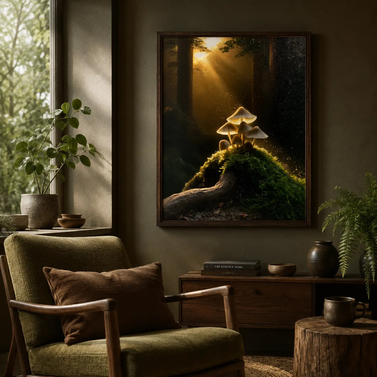 Glowing Forest Mushrooms Wall Art Decor - Wall Art Decor - detail