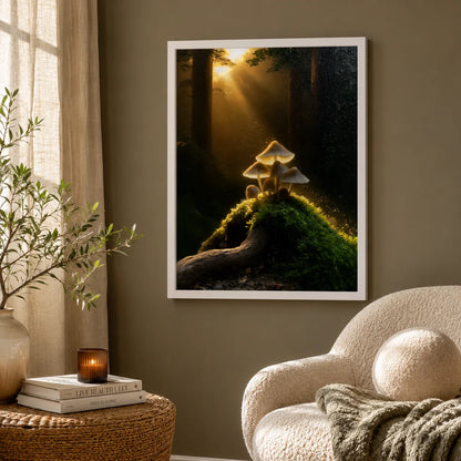 Glowing Forest Mushrooms Wall Art Decor - Wall Art Decor - in use