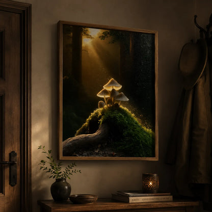 Glowing Forest Mushrooms Wall Art Decor - Wall Art Decor - lifestyle