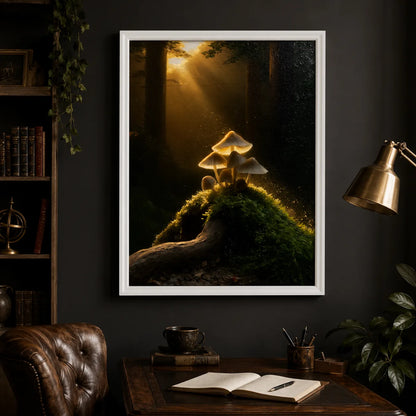 Glowing Forest Mushrooms Wall Art Decor - Wall Art Decor - styled