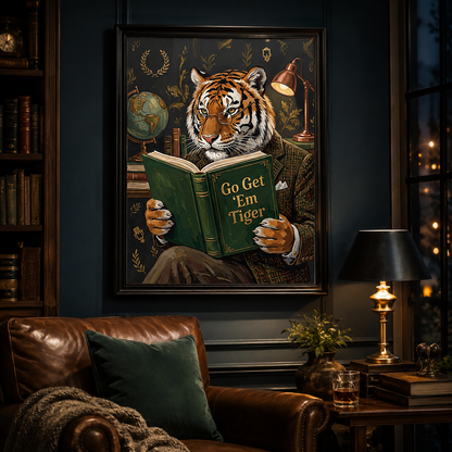 Go Get Em Tiger Dark Academia Wall Art Decor – preview 11