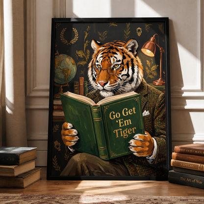 Go Get Em Tiger Dark Academia Wall Art Decor – preview 2