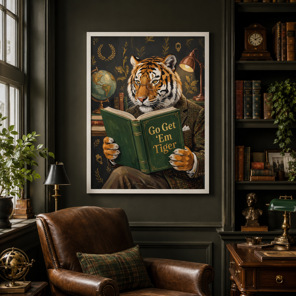Go Get Em Tiger Dark Academia Wall Art Decor – preview 3