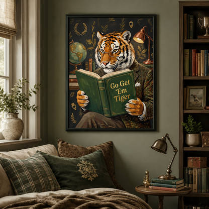 Go Get Em Tiger Dark Academia Wall Art Decor – preview 4