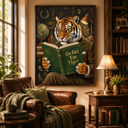 Go Get Em Tiger Dark Academia Wall Art Decor – preview 5