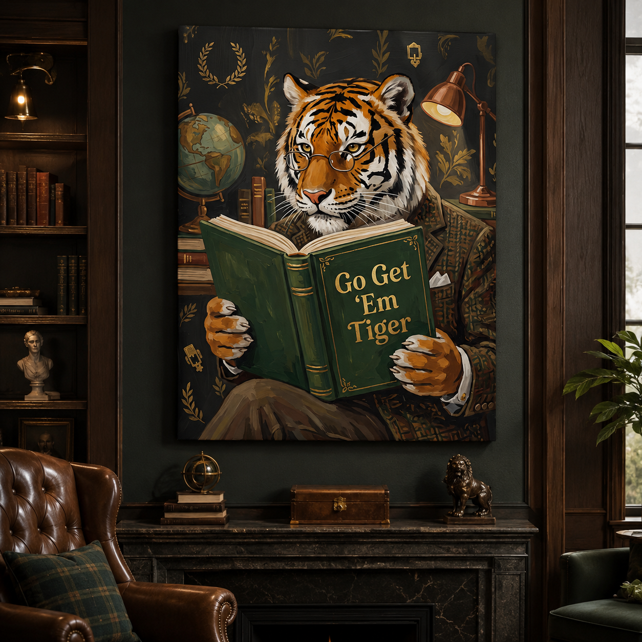 Go Get Em Tiger Dark Academia Wall Art Decor – preview 6