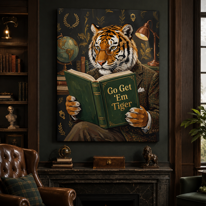 Go Get Em Tiger Dark Academia Wall Art Decor – preview 6