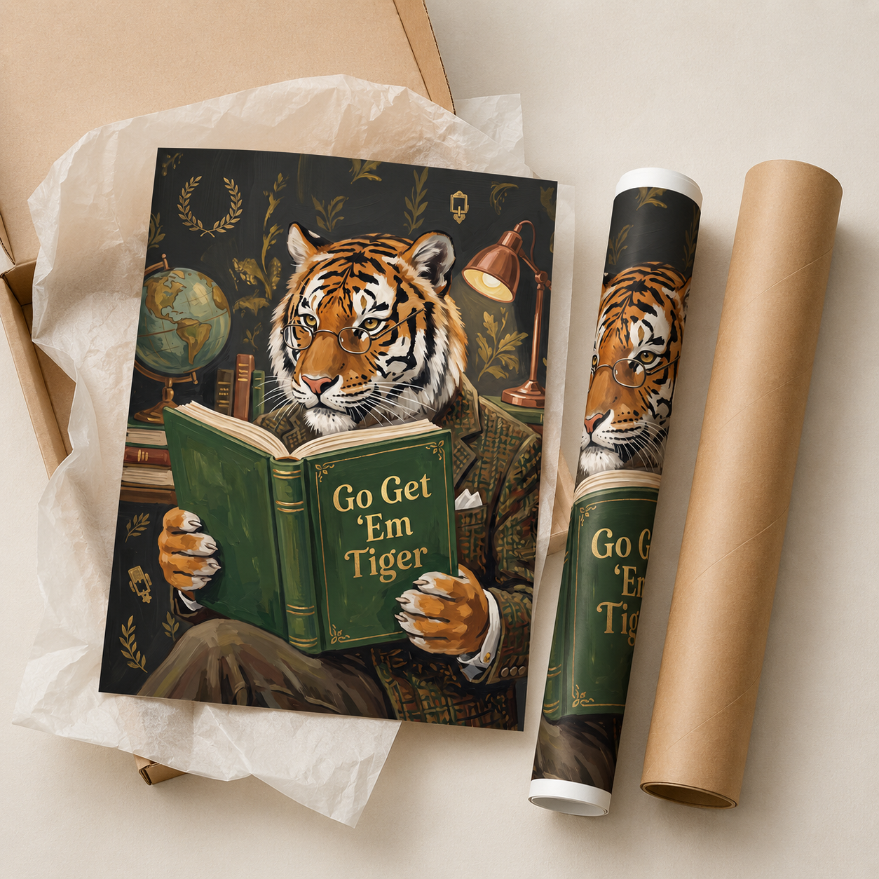 Go Get Em Tiger Dark Academia Wall Art Decor – preview 9
