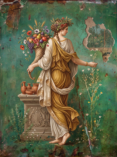 Goddess of Abundance Classical Fresco Wall Art Decor