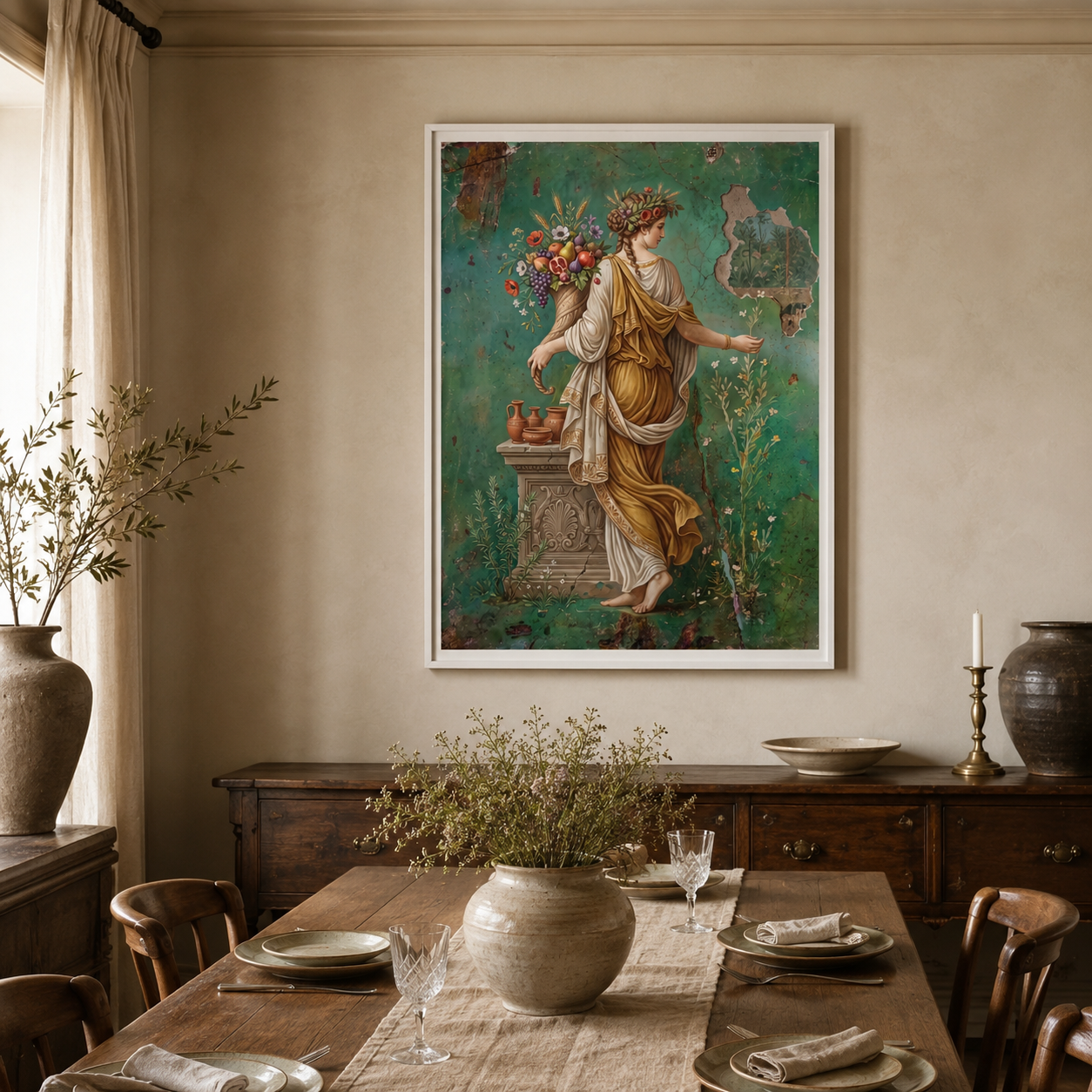 Goddess of Abundance Classical Fresco Wall Art Decor – preview 4