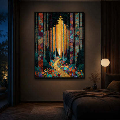 Golden Forest Path Wall Art Decor - Wall Art Decor - lifestyle