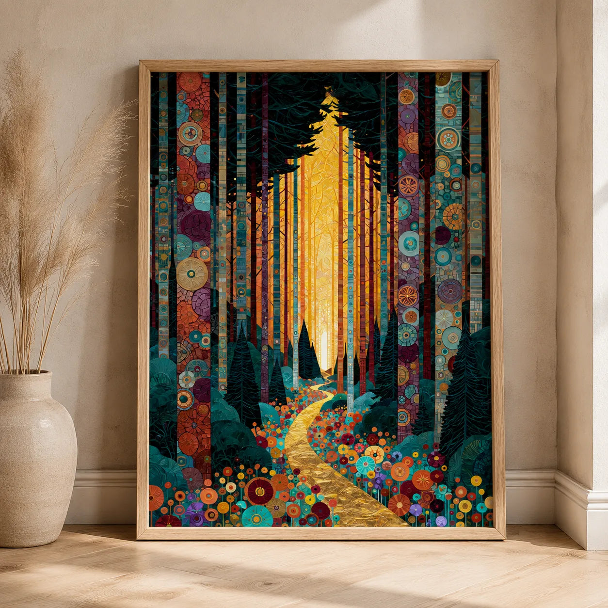 Golden Forest Path Wall Art Decor - Wall Art Decor - side view