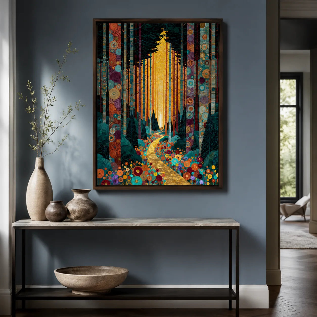 Golden Forest Path Wall Art Decor - Wall Art Decor - styled