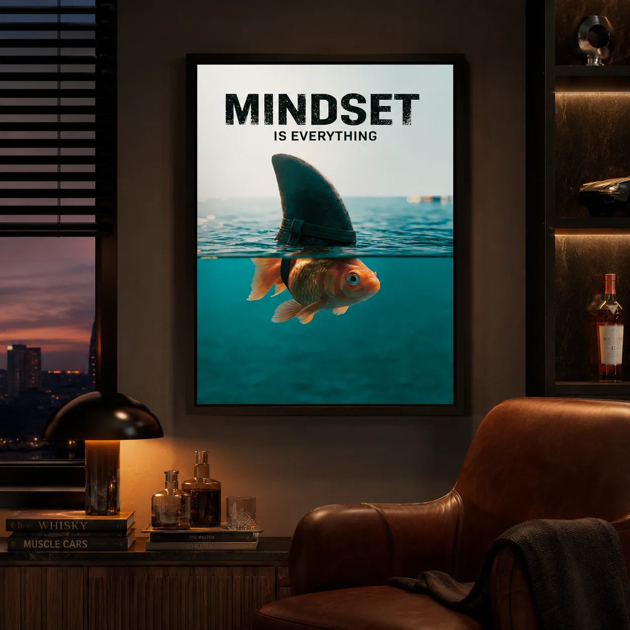 Goldfish Shark Mindset Wall Art Decor - Wall Art Decor - lifestyle