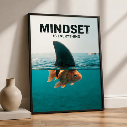 Goldfish Shark Mindset Wall Art Decor - Wall Art Decor - side view