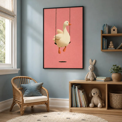 Goose on a Swing Wall Art Decor - Wall Art Decor - alternate angle