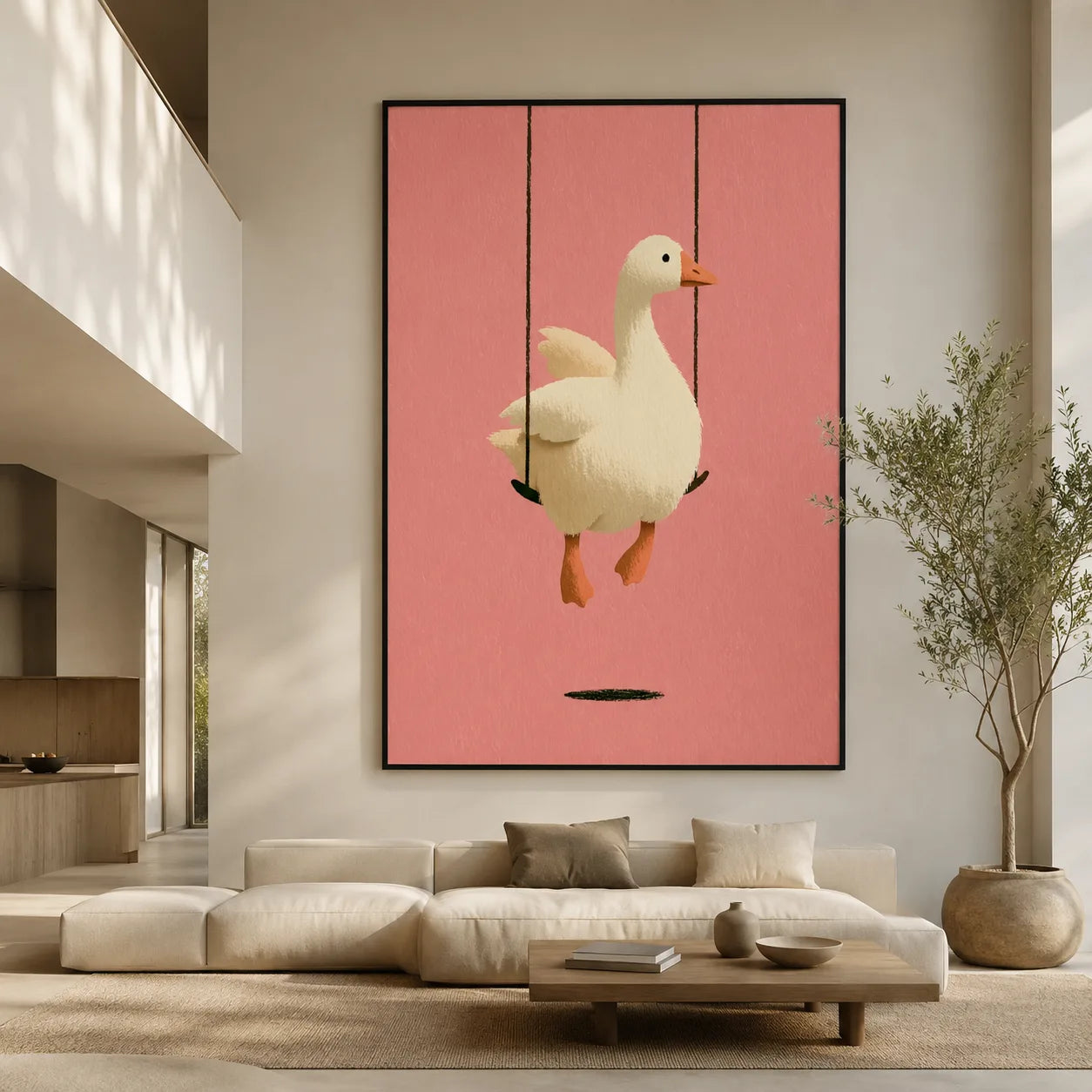 Goose on a Swing Wall Art Decor - Wall Art Decor - close up