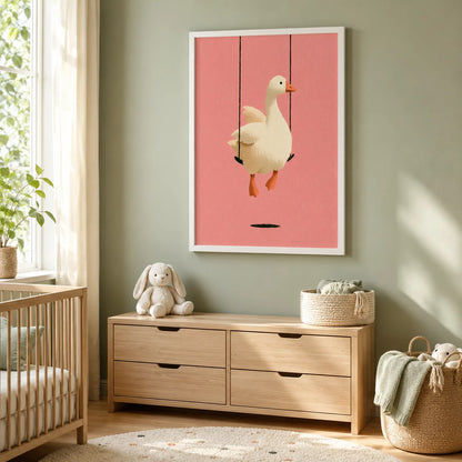 Goose on a Swing Wall Art Decor - Wall Art Decor - detail