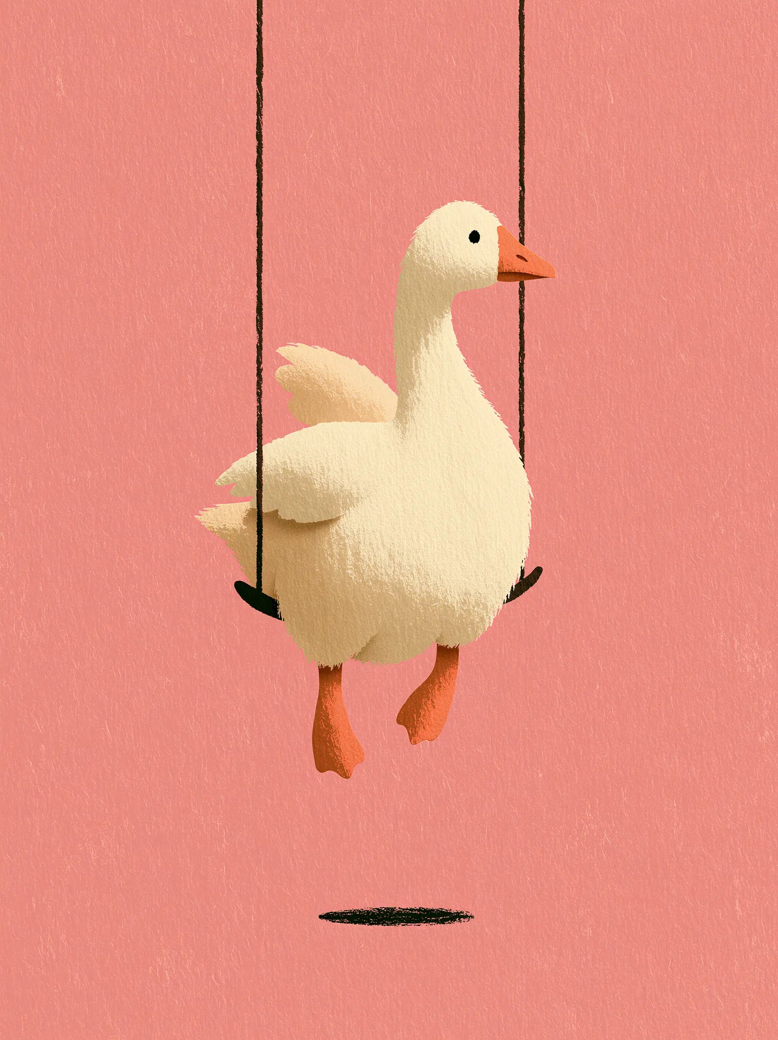 Goose on a Swing Wall Art Decor - Wall Art Decor - front view