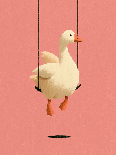 Goose on a Swing Wall Art Decor