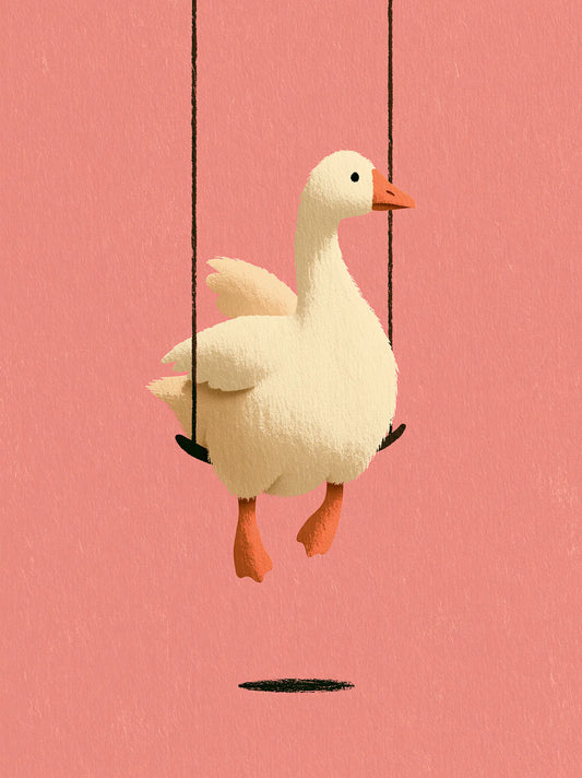 Goose on a Swing Wall Art Decor - Wall Art Decor - front view