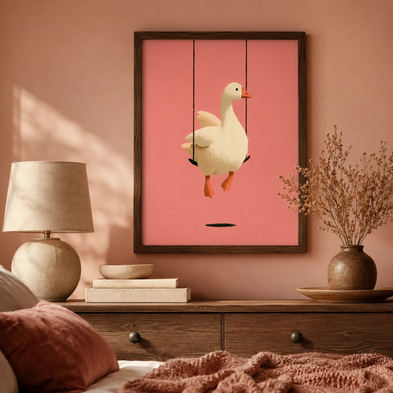 Goose on a Swing Wall Art Decor - Wall Art Decor - in use