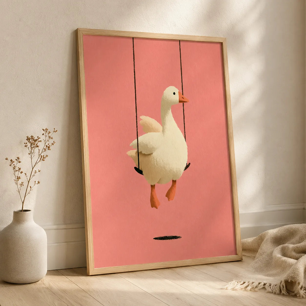 Goose on a Swing Wall Art Decor - Wall Art Decor - side view