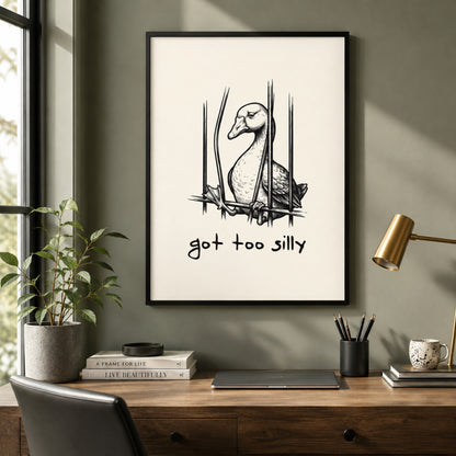 Got Too Silly Duck Wall Art Decor preview 3