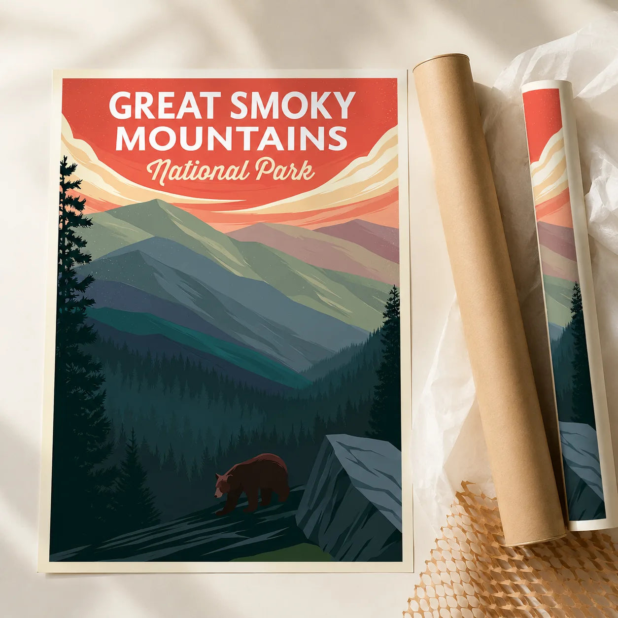 Great Smoky Mountains Wall Art Decor - Wall Art Decor - back view