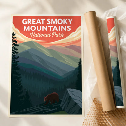 Great Smoky Mountains Wall Art Decor - Wall Art Decor - back view