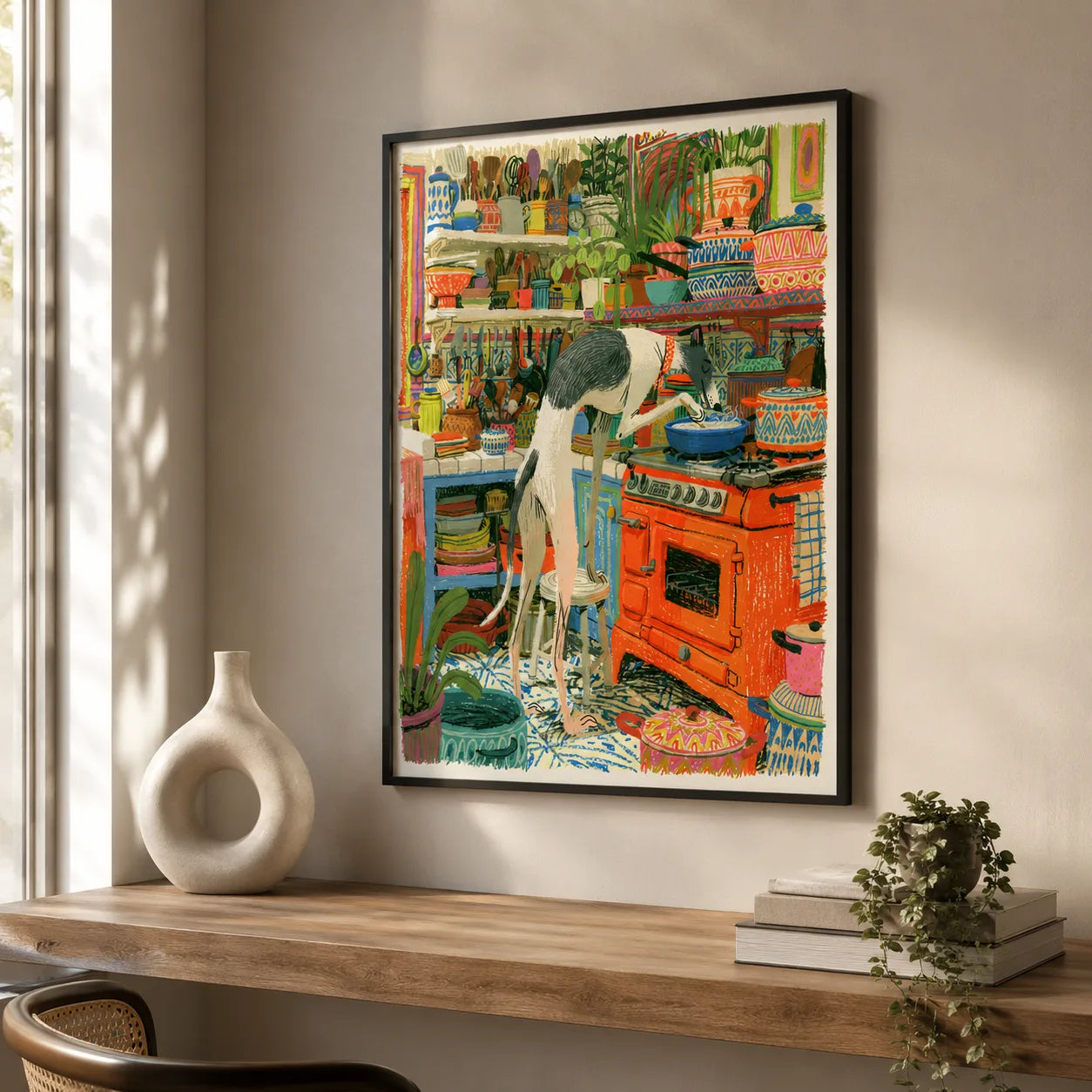Greyhound Cooking in Kitchen Wall Art Decor - Wall Art Decor - view 11
