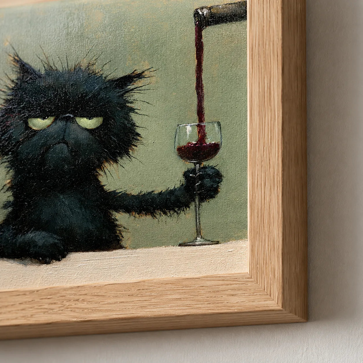 Grumpy Black Cat Wine Wall Art Decor - Wall Art Decor - packaging